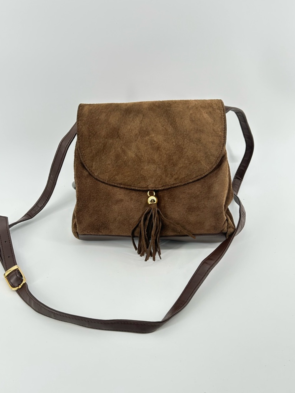Western Brown Suede Crossbody Bag with Tassel  Festival Concert Travel - Picture 2 of 8